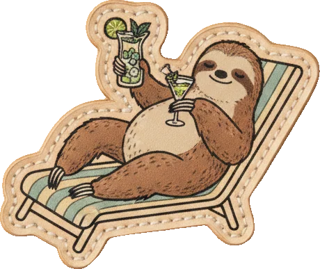 Sloth at pool